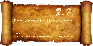 Rockenstein Henrietta névjegykártya