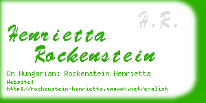 henrietta rockenstein business card